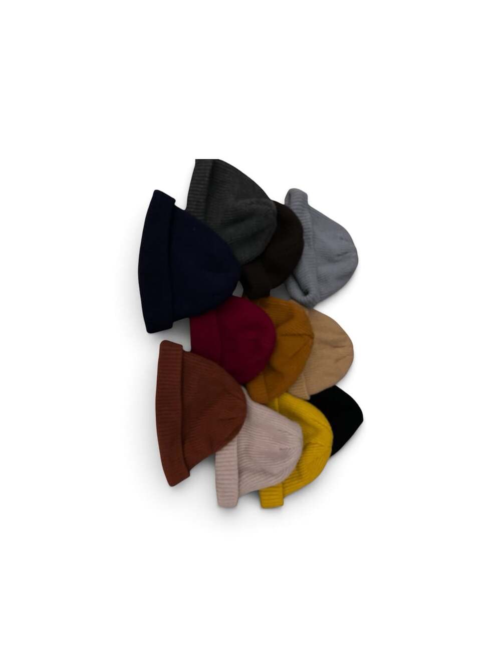 Assorted Colors Ribbed Knit Beanie Skull Cap Set